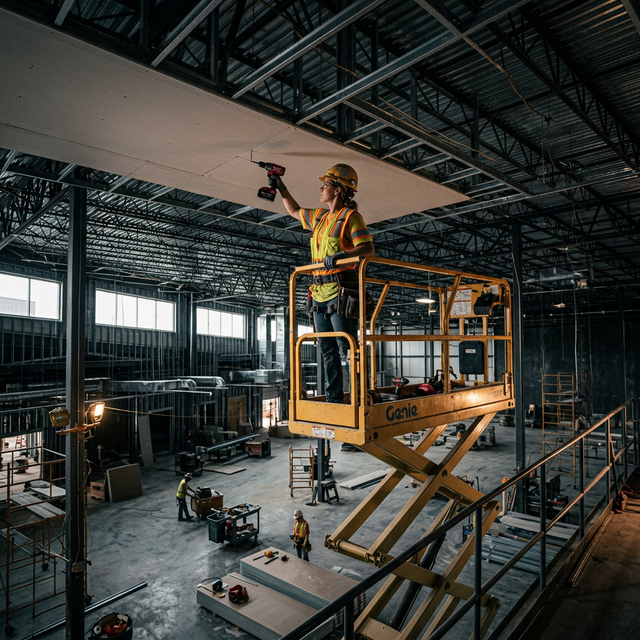 Commercial drywall installation